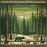 Ultra Soft Area Rug, Non Slip, Stain Resistant, Washable Area Rugs for Living Room, Bedroom, Cozy Natural Forest Elements(Green)