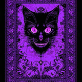 Ultra Soft Area Rug, Non Slip, Stain Resistant, Washable Area Rugs for Living Room, Bedroom, Gothic Cat Skull Aesthetic(Purple)