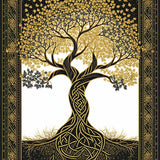 Ultra Soft Area Rug, Non Slip, Stain Resistant, Washable Area Rugs for Living Room, Bedroom, Contemporary Tree Silhouette Style(Gold)
