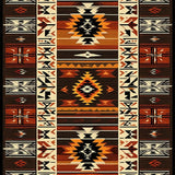 Ultra Soft Area Rug, Non Slip, Stain Resistant, Washable Area Rugs for Living Room, Bedroom, Native American Pattern Bedroom Stain-Resistant Carpet(Brown)