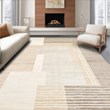 Ultra Soft Area Rug, Non Slip, Stain Resistant, Washable Area Rugs for Living Room, Bedroom, Sophisticated Beige Artful Arrangement(Beige)