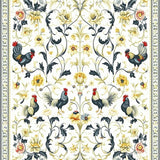 Ultra Soft Area Rug, Non Slip, Stain Resistant, Washable Area Rugs for Living Room, Bedroom, Chic Poultry Parade Area Modern Folk Art Rooster & Floral Design(White)