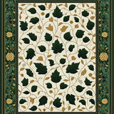 Ultra Soft Area Rug, Non Slip, Stain Resistant, Washable Area Rugs for Living Room, Bedroom, Symmetrical Leaf Motif Area(White)