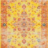 Ultra Soft Area Rug, Non Slip, Stain Resistant, Washable Area Rugs for Living Room, Bedroom, Whimsical Colorful Abstract Flourish(Yellow)