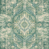 Elegant Cream and Sage Floral Medallion(Ivory)