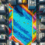 Ultra Soft Area Rug, Non Slip, Stain Resistant, Washable Area Rugs for Living Room, Bedroom, Vibrant City Road Educational Playroom Rug(Blue)