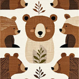 Ultra Soft Area Rug, Non Slip, Stain Resistant, Washable Area Rugs for Living Room, Bedroom, Soft Earth Tone Bear Motif(Brown)