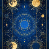 Ultra Soft Area Rug, Non Slip, Stain Resistant, Washable Area Rugs for Living Room, Bedroom, Celestial Inspired Sun Moon Design(Blue)