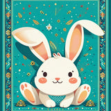 Elegant Minimalist Spring Rabbit(Blue)
