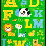 Ultra Soft Area Rug, Non Slip, Stain Resistant, Washable Area Rugs for Living Room, Bedroom, Whimsical Animal Alphabet Collage(Green)
