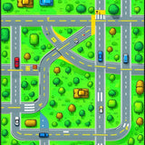 Ultra Soft Area Rug, Non Slip, Stain Resistant, Washable Area Rugs for Living Room, Bedroom, Interactive Roadway Exploration Theme(Green)
