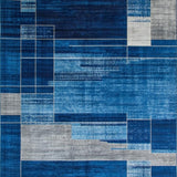 Ultra Soft Area Rug, Non Slip, Stain Resistant, Washable Area Rugs for Living Room, Bedroom, Chic Blue Tiled Pattern Aesthetic(Blue)