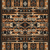 Ultra Soft Area Rug, Non Slip, Stain Resistant, Washable Area Rugs for Living Room, Bedroom, Elegant Monochrome Tribal Design(Black)
