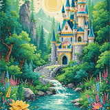 Vibrant Whimsical Castle Motif(Green)