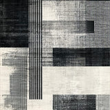 Ultra Soft Area Rug, Non Slip, Stain Resistant, Washable Area Rugs for Living Room, Bedroom, Artisan Stripe Rug with Asymmetric Linear Graphics and Abstract Touch(Gray)