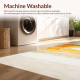 Ultra Soft Area Rug, Non Slip, Stain Resistant, Washable Area Rugs for Living Room, Bedroom, Earthy Abstract Wave Motif(Gold)