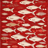 Ultra Soft Area Rug, Non Slip, Stain Resistant, Washable Area Rugs for Living Room, Bedroom, Rustic Nautical Charm Pattern(Red)