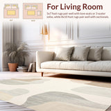 Ultra Soft Area Rug, Non Slip, Stain Resistant, Washable Area Rugs for Living Room, Bedroom, Area Modern Abstract Beige(Beige)