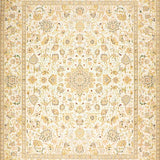 Ultra Soft Area Rug, Non Slip, Stain Resistant, Washable Area Rugs for Living Room, Bedroom, Ivory & Beige Round Floral Medallion(Beige)