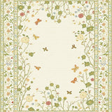Ultra Soft Area Rug, Non Slip, Stain Resistant, Washable Area Rugs for Living Room, Bedroom, Elegant Earthy Insect Patterned Design(Ivory)