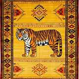 Ultra Soft Area Rug, Non Slip, Stain Resistant, Washable Area Rugs for Living Room, Bedroom, Ethnic Leopard Print Bedroom Meditation Area Carpet(Yellow)