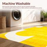 Ultra Soft Area Rug, Non Slip, Stain Resistant, Washable Area Rugs for Living Room, Bedroom, Playful Modern Geometric Motif(Yellow)