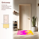 Ultra Soft Area Rug, Non Slip, Stain Resistant, Washable Area Rugs for Living Room, Bedroom, Delicate Cozy Blush Hue Fusion(Yellow)
