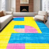 Ultra Soft Area Rug, Non Slip, Stain Resistant, Washable Area Rugs for Living Room, Bedroom, Stylish Artistic Multi-Patterned Visual(Yellow)
