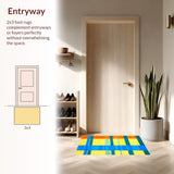 Ultra Soft Area Rug, Non Slip, Stain Resistant, Washable Area Rugs for Living Room, Bedroom, Contemporary Bright Color Palette(Yellow)