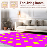 Ultra Soft Area Rug, Non Slip, Stain Resistant, Washable Area Rugs for Living Room, Bedroom, Whimsical Colorful Learning Elements(Pink)