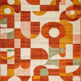 Ultra Soft Area Rug, Non Slip, Stain Resistant, Washable Area Rugs for Living Room, Bedroom, Retro Vibrant Abstract Composition(Orange)