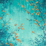 Dynamic Colorful Leafy Art Arrangement(Blue)