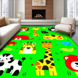 Ultra Soft Area Rug, Non Slip, Stain Resistant, Washable Area Rugs for Living Room, Bedroom, Joyful Illustrative Playful Scene(Yellow)