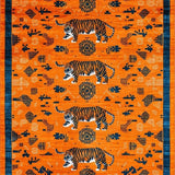 Ultra Soft Area Rug, Non Slip, Stain Resistant, Washable Area Rugs for Living Room, Bedroom, Trendy Kids Room Funky Artwork(Orange)