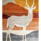 Ultra Soft Area Rug, Non Slip, Stain Resistant, Washable Area Rugs for Living Room, Bedroom, Contemporary Safari Animal Motif(Beige)