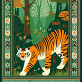 Bright Quirky Tiger Graphic(Green)