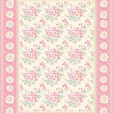 Ultra Soft Area Rug, Non Slip, Stain Resistant, Washable Area Rugs for Living Room, Bedroom, Serene Light Pink Daisy Theme(Ivory)