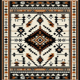 Ultra Soft Area Rug, Non Slip, Stain Resistant, Washable Area Rugs for Living Room, Bedroom, Artful Black and White Geometric Fusion(Black)