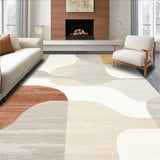 Patio Abstract Beige Design with Weather Resistant Style(Beige)