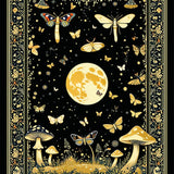 Ultra Soft Area Rug, Non Slip, Stain Resistant, Washable Area Rugs for Living Room, Bedroom, Mystical Black Gold Organic Motif(Black)