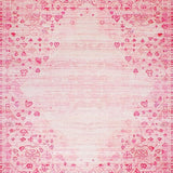Ultra Soft Area Rug, Non Slip, Stain Resistant, Washable Area Rugs for Living Room, Bedroom, Chic Pastel Abstract Heart Motif(Pink)