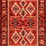 Ultra Soft Area Rug, Non Slip, Stain Resistant, Washable Area Rugs for Living Room, Bedroom, Contemporary Abstract Southwestern Fusion(Red)