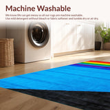 Ultra Soft Area Rug, Non Slip, Stain Resistant, Washable Area Rugs for Living Room, Bedroom, Retro Abstract Blue Waves(Blue)