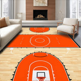 Ultra Soft Area Rug, Non Slip, Stain Resistant, Washable Area Rugs for Living Room, Bedroom, Dynamic Basketball Motif Round Mat(Orange)