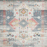 Ultra Soft Area Rug, Non Slip, Stain Resistant, Washable Area Rugs for Living Room, Bedroom, Charming Coastal Ogee Design(Gray)