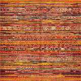 Ultra Soft Area Rug, Non Slip, Stain Resistant, Washable Area Rugs for Living Room, Bedroom, Rustic Multicolor Striped Aesthetic(Red)