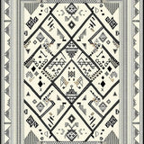 Ultra Soft Area Rug, Non Slip, Stain Resistant, Washable Area Rugs for Living Room, Bedroom, Artistic Vintage Geometric Fusion(White)
