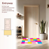 Ultra Soft Area Rug, Non Slip, Stain Resistant, Washable Area Rugs for Living Room, Bedroom, Joyful Brightly Colored Learning Canvas(Yellow)
