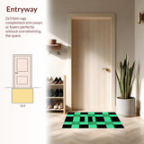 Artistic Distorted Checkerboard Visual Appeal(Green)