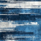 Ultra Soft Area Rug, Non Slip, Stain Resistant, Washable Area Rugs for Living Room, Bedroom, Rustic Minimalist Blue Tones Design(Blue)